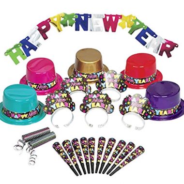 Party Set Happy New Year Gekleurd - 10 personen